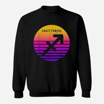 Sagittarius Vintage Sunset Retro Sagittarius Birthday Sweatshirt | Crazezy UK