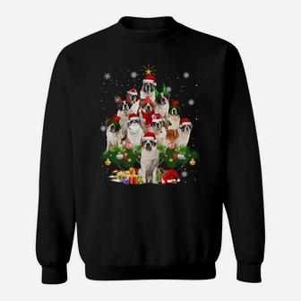 Saint Bernard Christmas Tree Lights Funny Dog Xmas Gift Sweatshirt Sweatshirt | Crazezy