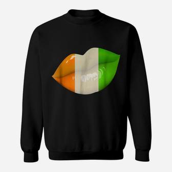 Saint Patrick Day Shirt Irish Flag Kiss Lips Lucky Charm Tee Sweatshirt | Crazezy UK