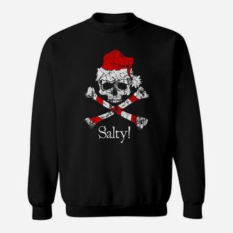 Salty Pirate Christmas Jolly Roger Sweatshirt | Crazezy DE