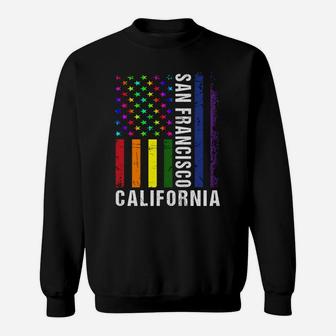 San Francisco California Gay Pride Rainbow American Flag Lbgt Rights Sweatshirt - Thegiftio UK