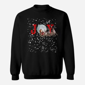 Santa And Sleigh Bring Joy On A Snowy Christmas Eve Holiday Sweatshirt Sweatshirt | Crazezy DE