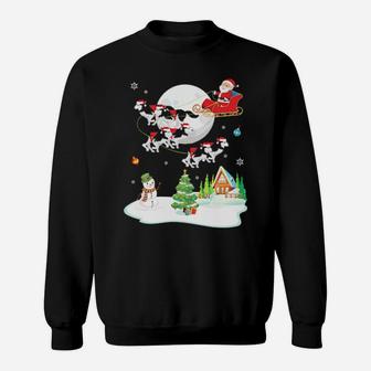 Santa Claus And Husky Dogs Snowman Dancing Noel Sweatshirt - Monsterry DE