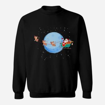 Santa Claus Riding Kitten Sweatshirt - Monsterry
