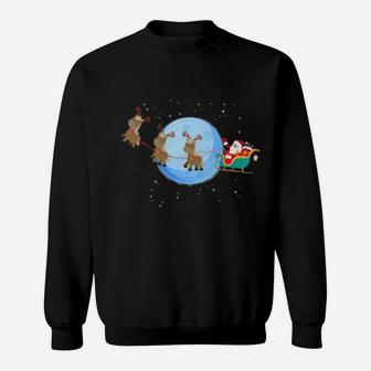 Santa Claus Riding Pony Sweatshirt - Monsterry