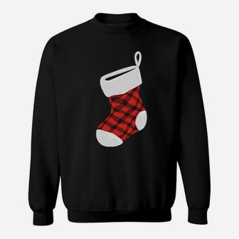 Santa Claus Sock Buffalo Plaid Sweatshirt - Monsterry