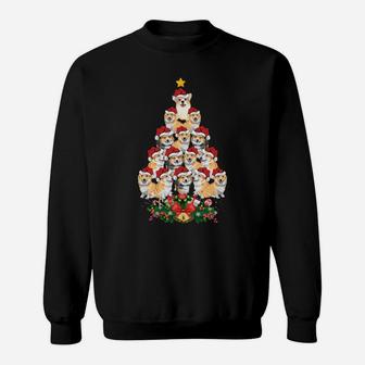Santa Hat Corgi Dog Xmas Gift Corgi Christmas Tree Sweatshirt | Crazezy