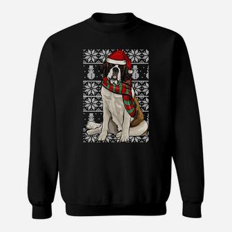 Santa Hat Xmas St Bernard Ugly Christmas Sweatshirt Sweatshirt | Crazezy