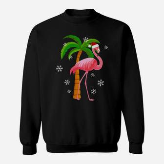 Santa Pink Flamingo Sweatshirt - Monsterry