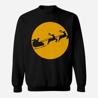 Santa With Sleigh And Reindeers Sweatshirt - Monsterry DE