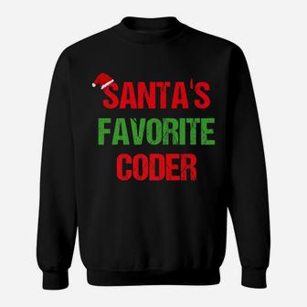 Santas Favorite Coder Funny Ugly Christmas Shirt Sweatshirt | Crazezy