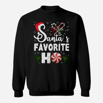 Santa's Favorite Ho Christmas Funny Santa Saying Men Women Sweatshirt | Crazezy AU