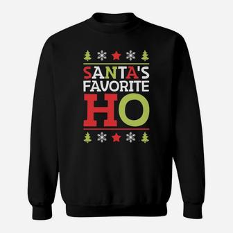 Santa's Favorite Ho Funny Christmas Women Xmas Santa Gifts Sweatshirt | Crazezy UK