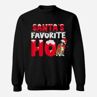 Santas Favorite Ho Santa Boxer Dog Sweatshirt - Monsterry DE