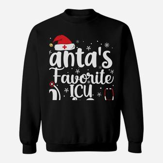 Santa's Favorite Icu Nurse Merry Christmas Cute Nurse Gifts Sweatshirt Sweatshirt | Crazezy
