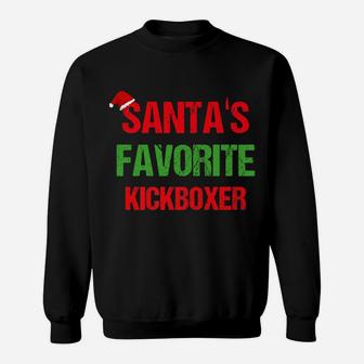 Santas Favorite Kickboxer Funny Ugly Christmas Shirt Sweatshirt | Crazezy AU