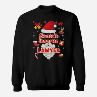 Santa's Favorite Lawyer Christmas Cute Santa Face Sweater Sweatshirt | Crazezy