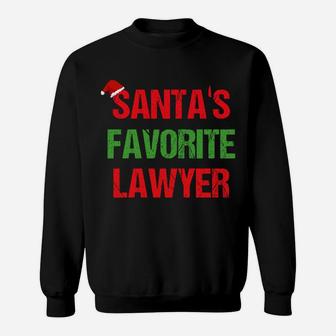 Santas Favorite Lawyer Funny Ugly Christmas Sweatshirt Sweatshirt Sweatshirt | Crazezy