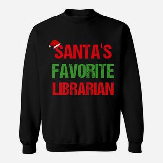 Santas Favorite Librarian Funny Ugly Christmas Shirt Sweatshirt | Crazezy
