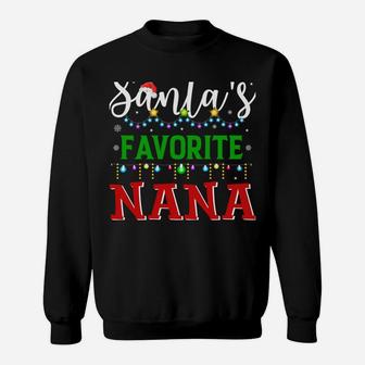 Santa's Favorite Nana Matching Family Christmas Pajamas Sweatshirt Sweatshirt | Crazezy UK