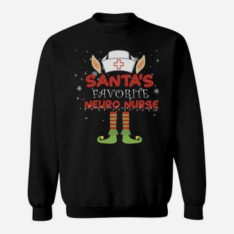Santa's Favorite Neuro Nurse Christmas Costume Xmas Sweatshirt | Crazezy