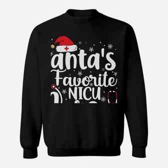 Santa's Favorite Nicu Nurse Merry Christmas Cute Nurse Gifts Sweatshirt Sweatshirt | Crazezy