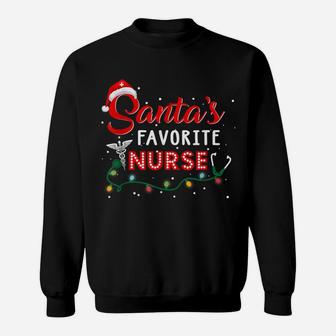 Santa's Favorite Nurse Shirt Nurse Christmas Shirt Nursing Sweatshirt | Crazezy