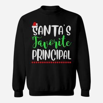 Santa's Favorite Principal School Gift Funny Xmas Sweatshirt | Crazezy AU