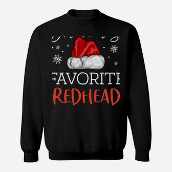 Santa's Favorite Redhead Funny Pajama Christmas Ginger Gift Sweatshirt | Crazezy DE