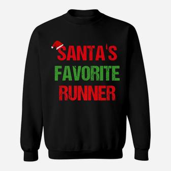 Santas Favorite Runner Funny Ugly Christmas Shirt Sweatshirt | Crazezy DE
