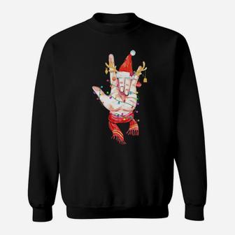 Santa's Hand Rock Sweatshirt - Monsterry