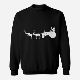 Santa's Sleigh Christmas Tractor Farmer Gift Farm Reindeer Sweatshirt | Crazezy DE