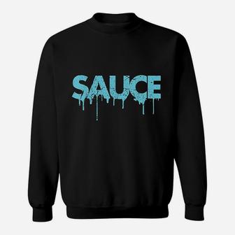 Sauce Melting Trending Dripping Messy Saucy Light Blue Sweatshirt - Thegiftio UK