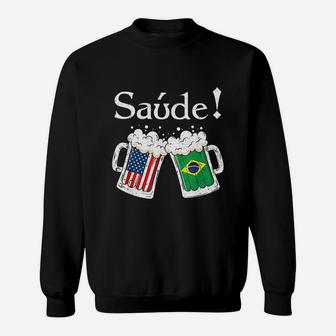 Saude American Brazilian Flag Sweatshirt | Crazezy