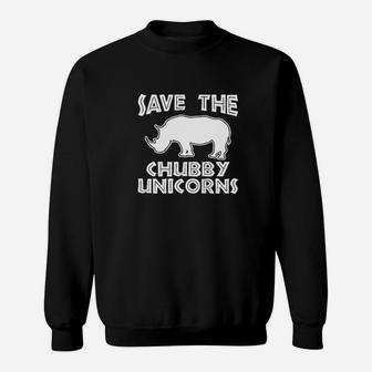 Save The Chubby Unicorns Funny Rhino Deluxe Soft Sweatshirt | Crazezy CA