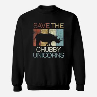 Save The Chubby Unicorns Retro Vintage Colors Sweatshirt | Crazezy UK