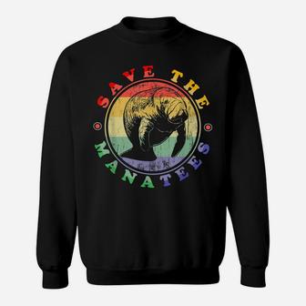 Save The Manatees Love Manatees Animal Retro Manatee Sweatshirt | Crazezy UK
