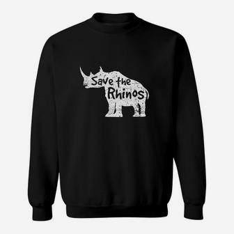 Save The Rhinos Environmental Rhinoceros Sweatshirt | Crazezy UK