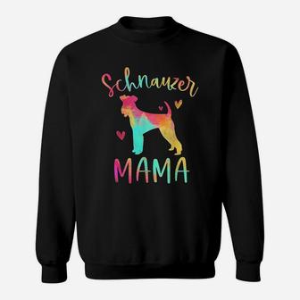 Schnauzer Mama Colorful Schnauzer Gifts Dog Mom Sweatshirt | Crazezy