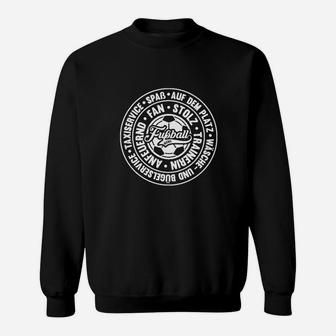 Schwarzes Fußball-Fan Sweatshirt, Spruch im Kreis, Fanbekleidung - Seseable