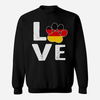 Schwarzes Sweatshirt Love-Pfotenabdruck, Ideal für Tierliebhaber - Seseable
