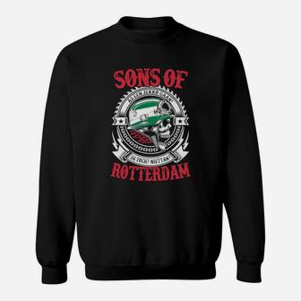 Schwarzes Sweatshirt Sons of Rotterdam, Stadtwappen-Design für Fans - Seseable