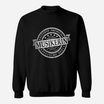 Schwarzes Vintage Musik-Themen Sweatshirt für Musikerinnen - Seseable