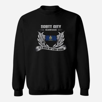 Scott City Kansas It's Where My Story Begins Sweatshirt - Thegiftio UK