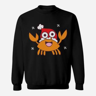Sea Crab Christmas Crab With Santa Hat Crab Christmas Sweatshirt | Crazezy CA