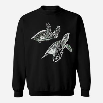 Sea Turtle Sea Animals Motif Ocean Turtles Colorful Design Sweatshirt | Crazezy