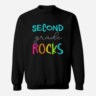Second Grade Rocks Team 2Nd Grade Teacher Sweatshirt | Crazezy