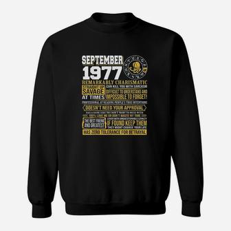 September Birthday Gifts Born September Virgo 1977 Funny Sweatshirt | Crazezy UK