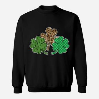 Shamrocks St Patricks Day Clover Irish Leopard Shamrock Sweatshirt - Monsterry