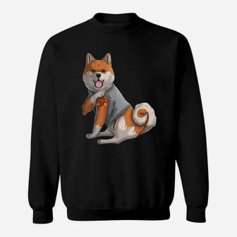 Shiba Inu I Love Mom Tattoo Dog Sweatshirt | Crazezy